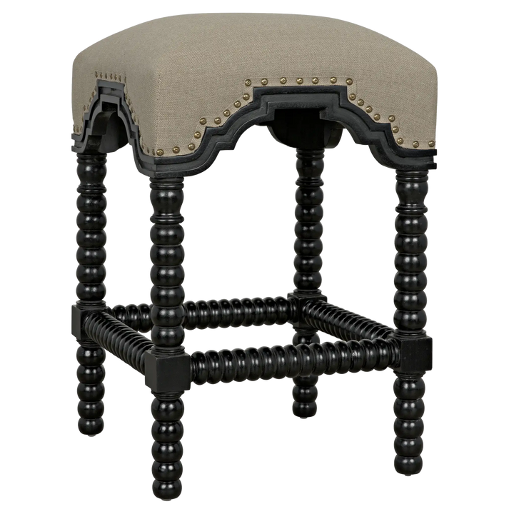 American Home Furniture | Noir - Abacus Counter Stool, Hand Rubbed Black