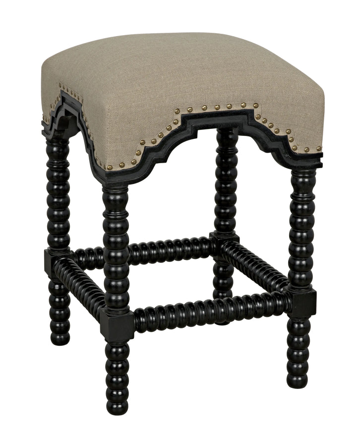 American Home Furniture | Noir - Abacus Counter Stool, Hand Rubbed Black