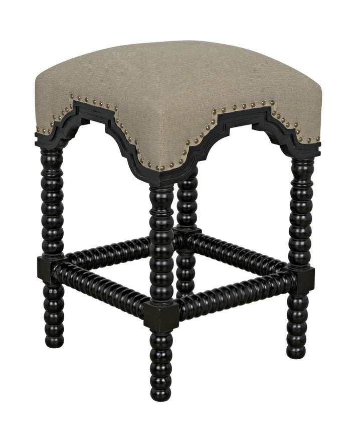 American Home Furniture | Noir - Abacus Counter Stool, Hand Rubbed Black