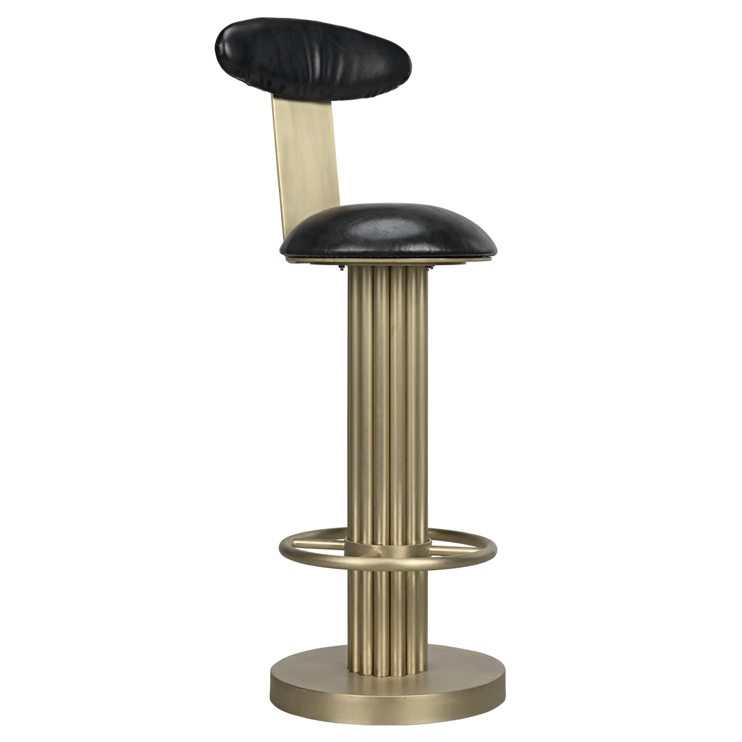 American Home Furniture | Noir - Sedes Bar Stool, Steel with Brass Finish