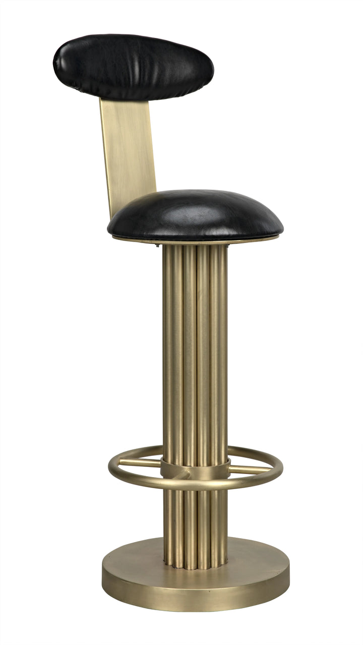 American Home Furniture | Noir - Sedes Bar Stool, Steel with Brass Finish