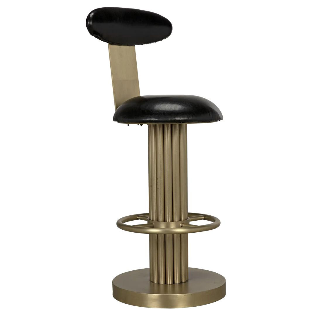 American Home Furniture | Noir - Sedes Counter Stool, Steel with Brass Finish