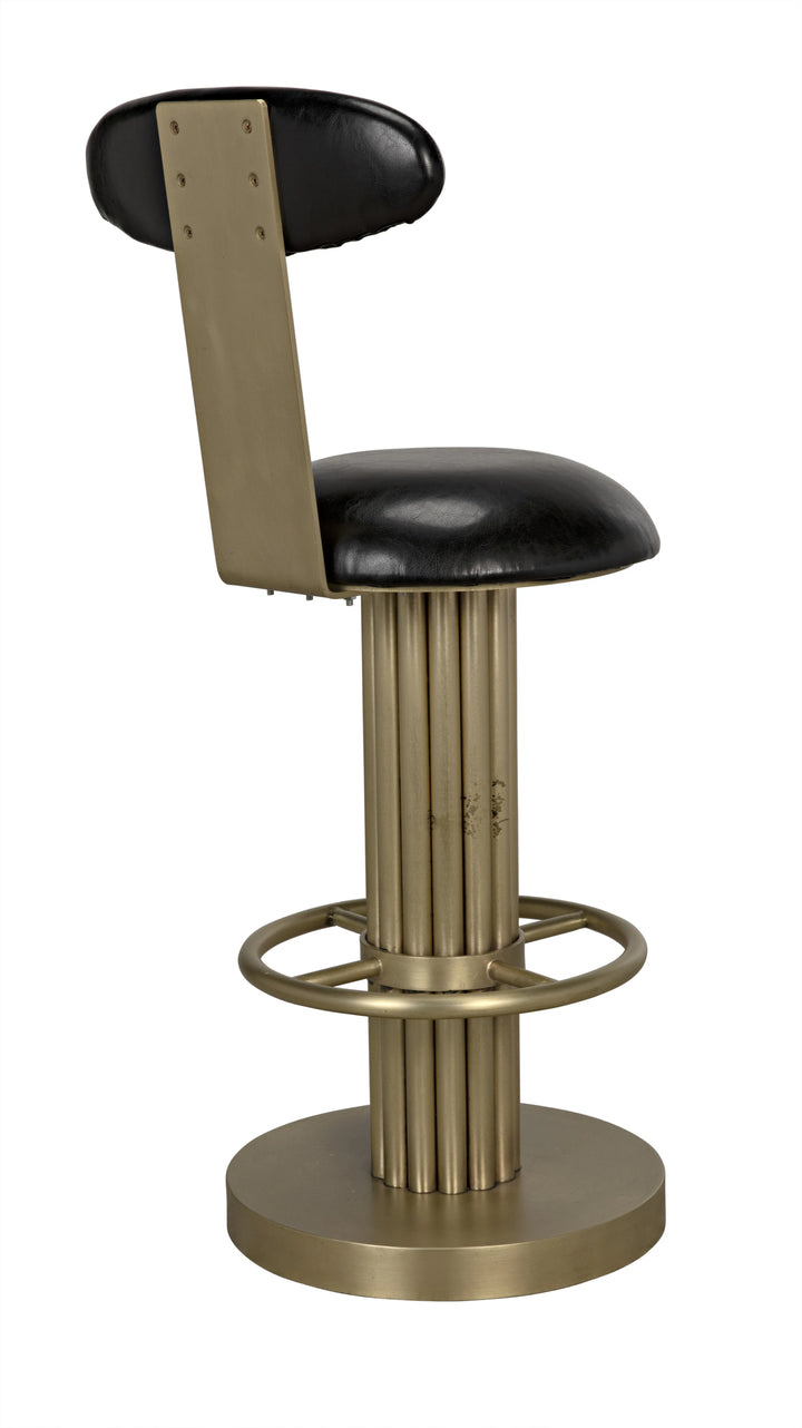 American Home Furniture | Noir - Sedes Counter Stool, Steel with Brass Finish