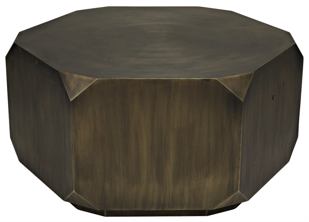 American Home Furniture | Noir - Tytus Coffee Table, Steel with Aged Brass Finish