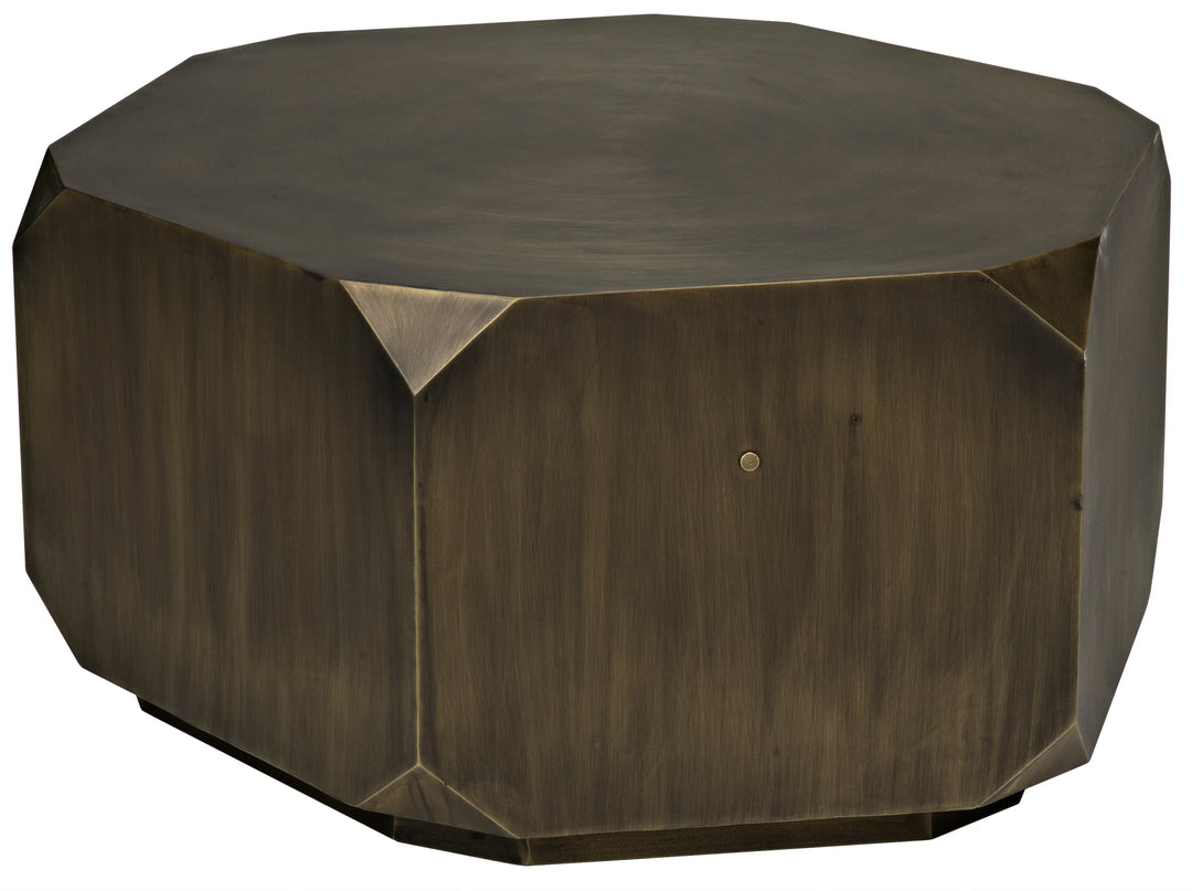 American Home Furniture | Noir - Tytus Coffee Table, Steel with Aged Brass Finish