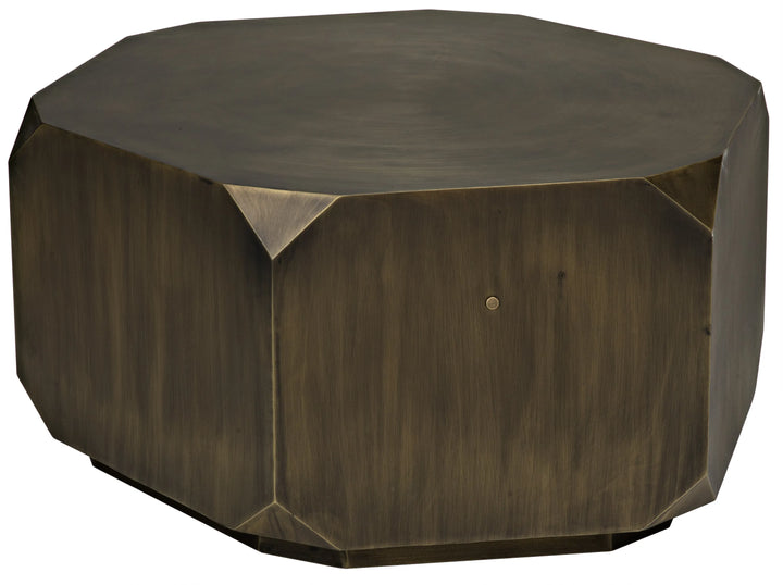 American Home Furniture | Noir - Tytus Coffee Table, Steel with Aged Brass Finish