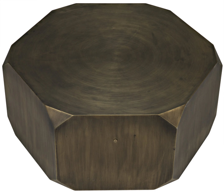 American Home Furniture | Noir - Tytus Coffee Table, Steel with Aged Brass Finish