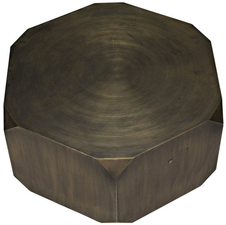 American Home Furniture | Noir - Tytus Coffee Table, Steel with Aged Brass Finish