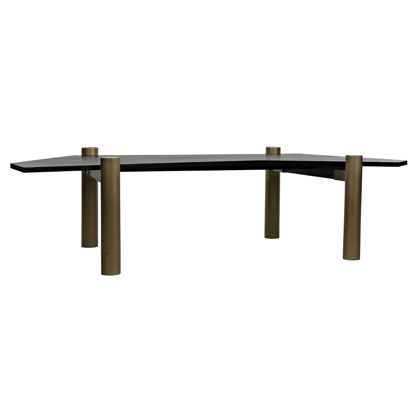 Noir Tabu Coffee Table, Brass Finished Legs with Ebony Walnut Top COFFEE TABLES