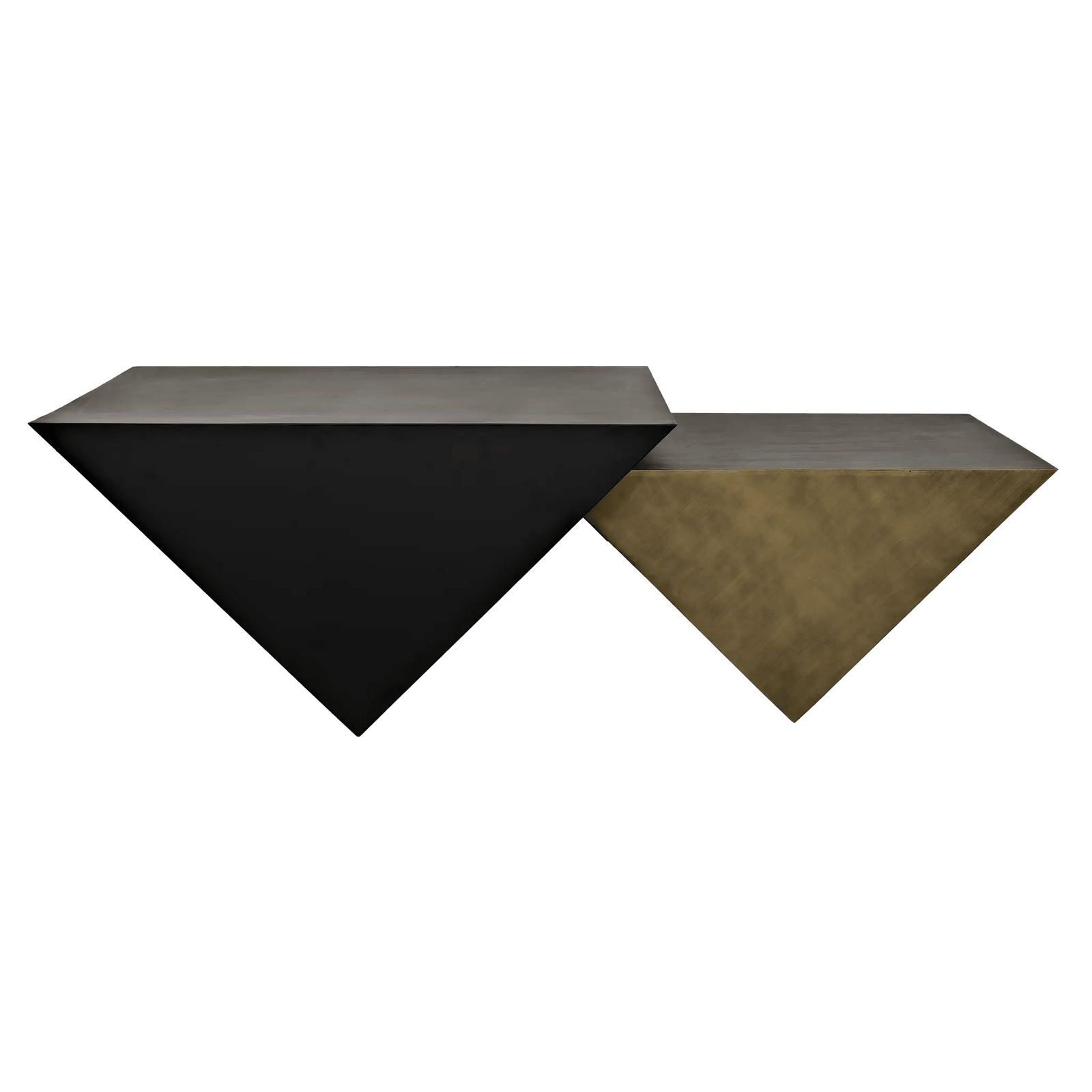 Noir Amboss Coffee Table, Black Metal, Aged Brass Finish COFFEE TABLES