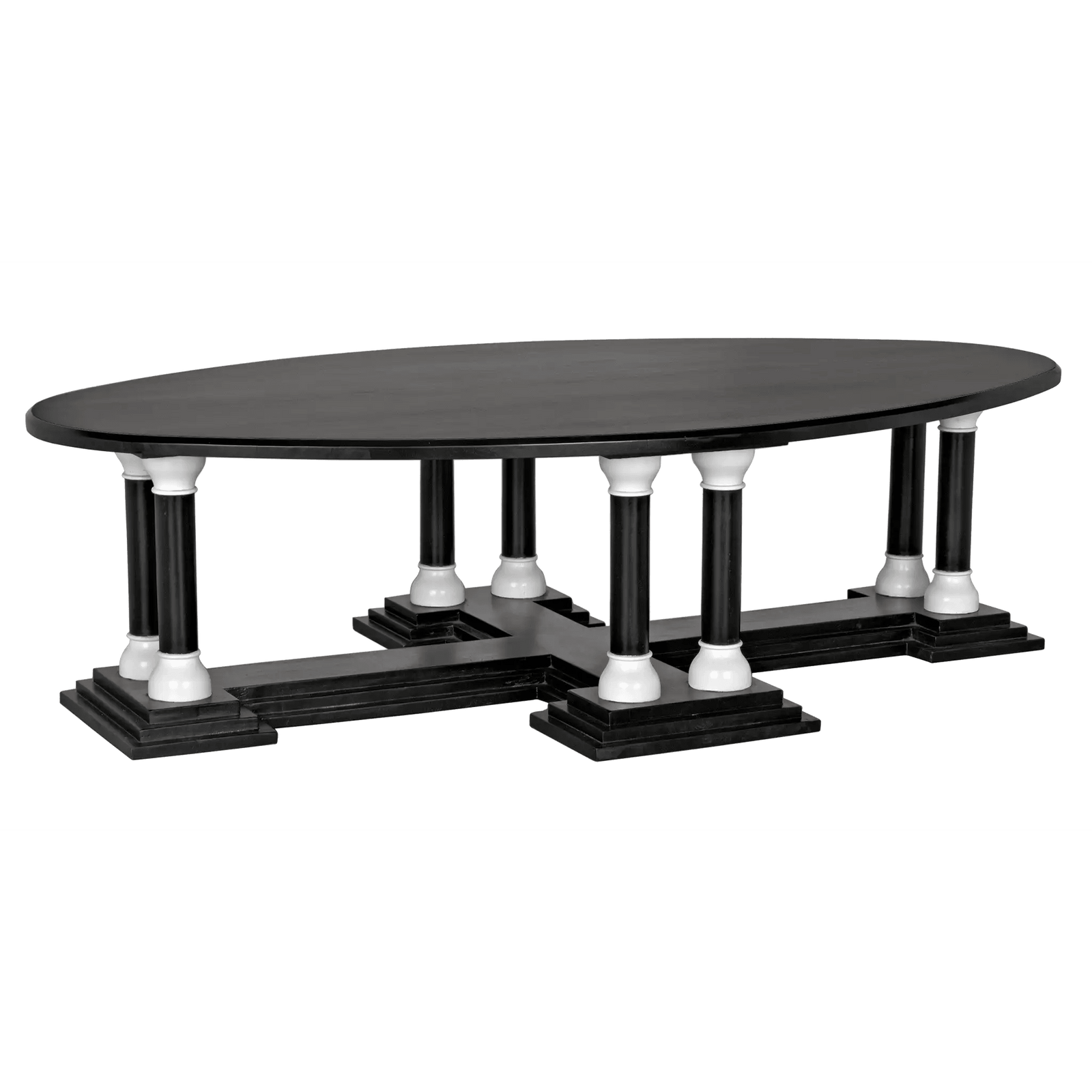 Noir Desoto Coffee Table, Hand Rubbed Black and Solid White COFFEE TABLES