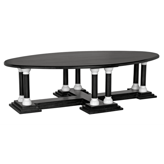 Noir Desoto Coffee Table, Hand Rubbed Black and Solid White COFFEE TABLES