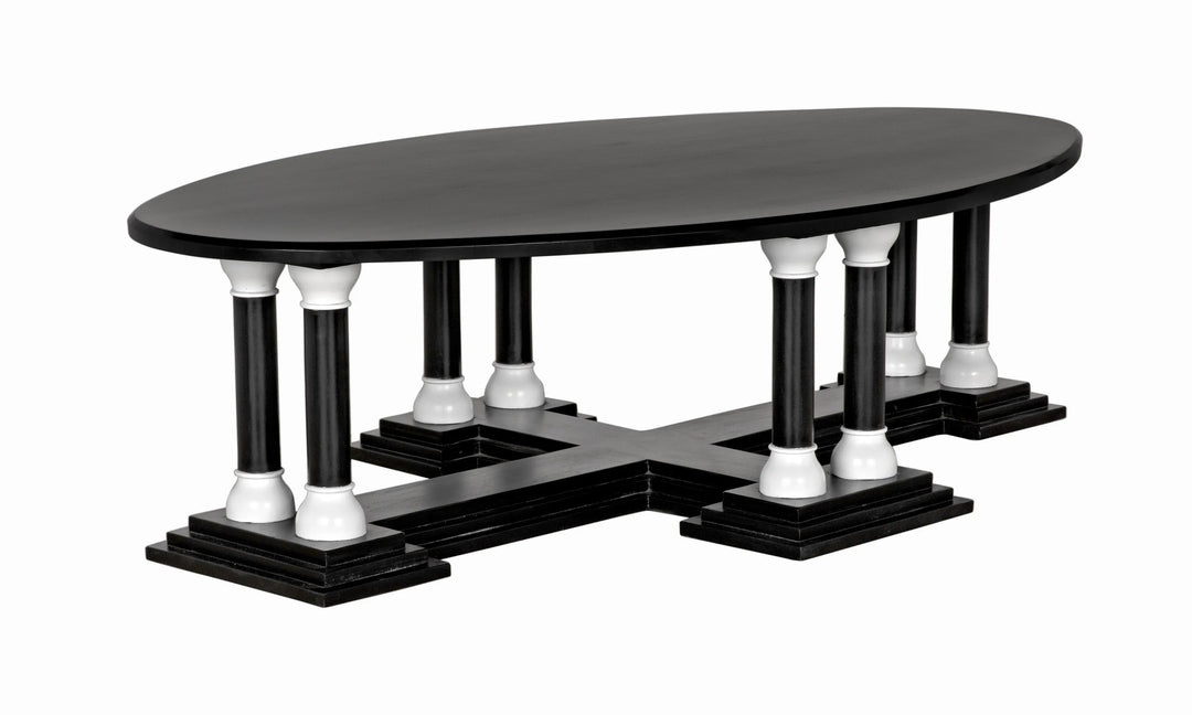 American Home Furniture | Noir - Desoto Coffee Table, Hand Rubbed Black and Solid White