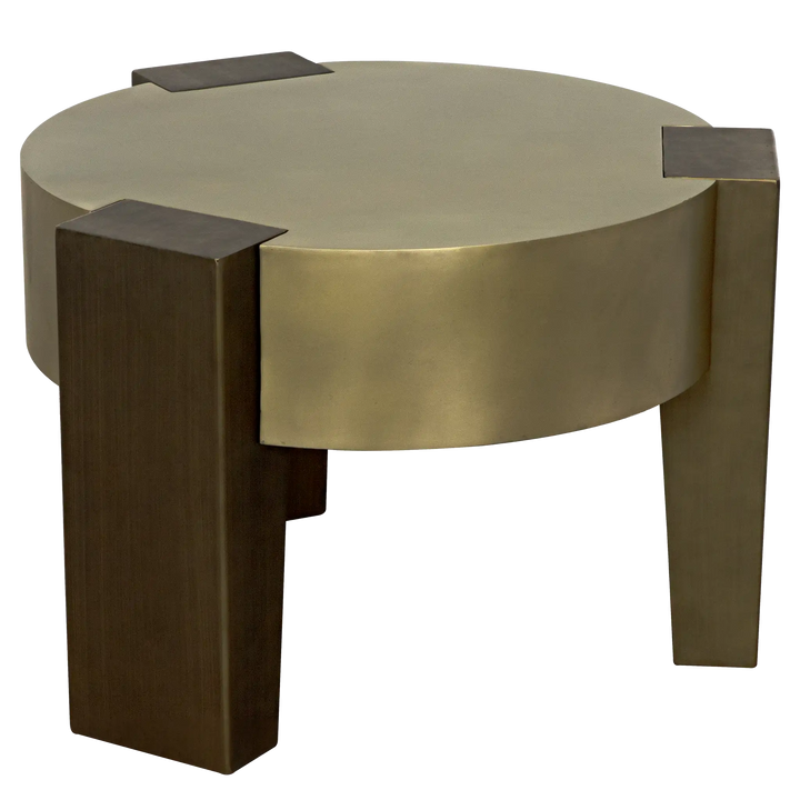 American Home Furniture | Noir - Carrusel Coffee Table, Metal with Brass and Aged Brass Finish