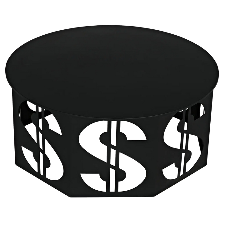 American Home Furniture | Noir - Dollar Coffee Table, Black Steel