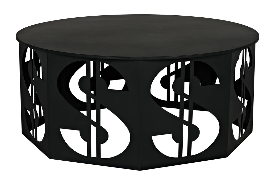 American Home Furniture | Noir - Dollar Coffee Table, Black Steel