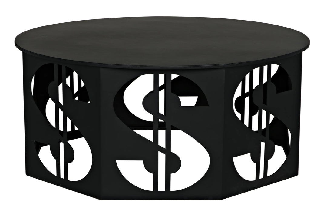 American Home Furniture | Noir - Dollar Coffee Table, Black Steel