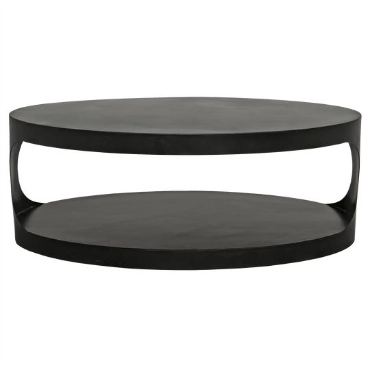 Noir Eclipse Oval Coffee Table, Black Steel COFFEE TABLES