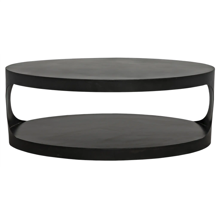 American Home Furniture | Noir - Eclipse Oval Coffee Table, Black Steel