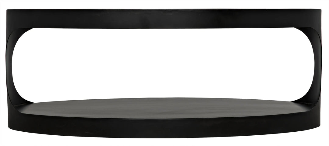 American Home Furniture | Noir - Eclipse Oval Coffee Table, Black Steel