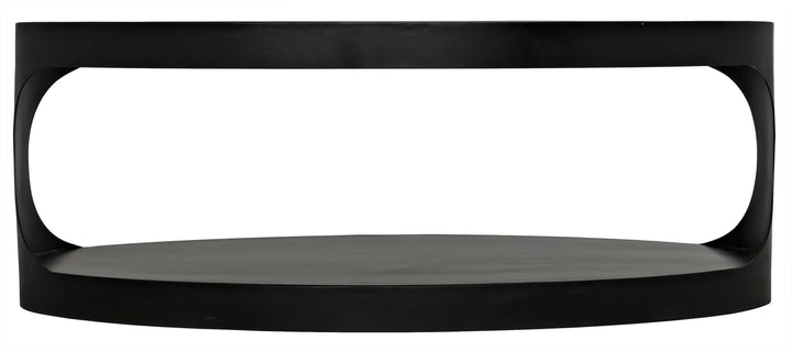 American Home Furniture | Noir - Eclipse Oval Coffee Table, Black Steel