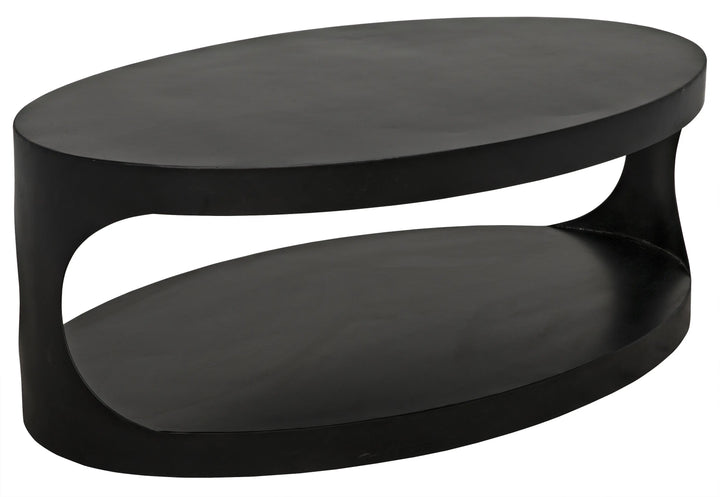 American Home Furniture | Noir - Eclipse Oval Coffee Table, Black Steel