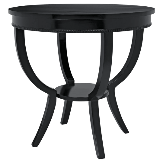 Noir Scheffield Round End Table, Black ACCENT TABLES