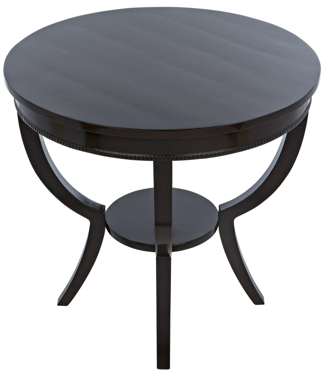 American Home Furniture | Noir - Scheffield Round End Table, Distressed Brown