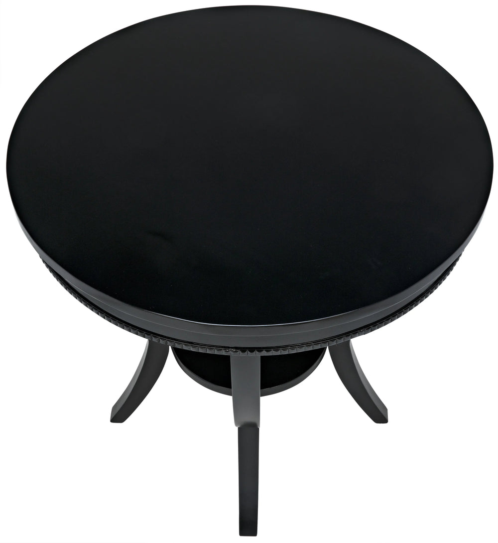 American Home Furniture | Noir - Scheffield Round End Table, Black