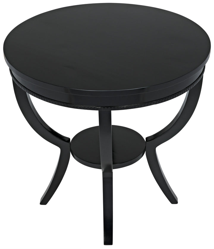 American Home Furniture | Noir - Scheffield Round End Table, Black