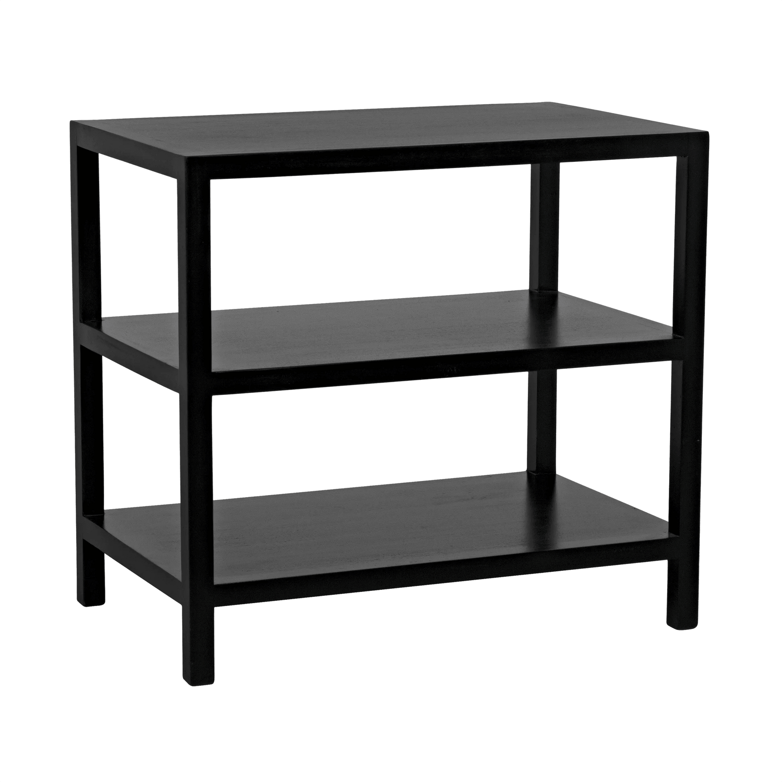 Noir 2 Shelf Side Table, Hand Rubbed Black ACCENT TABLES
