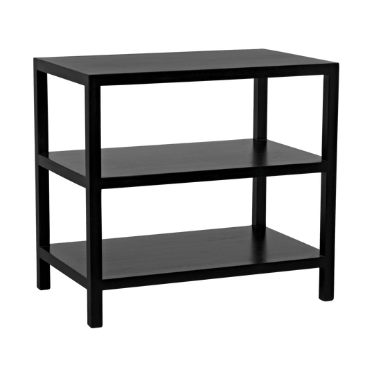 Noir 2 Shelf Side Table, Hand Rubbed Black ACCENT TABLES
