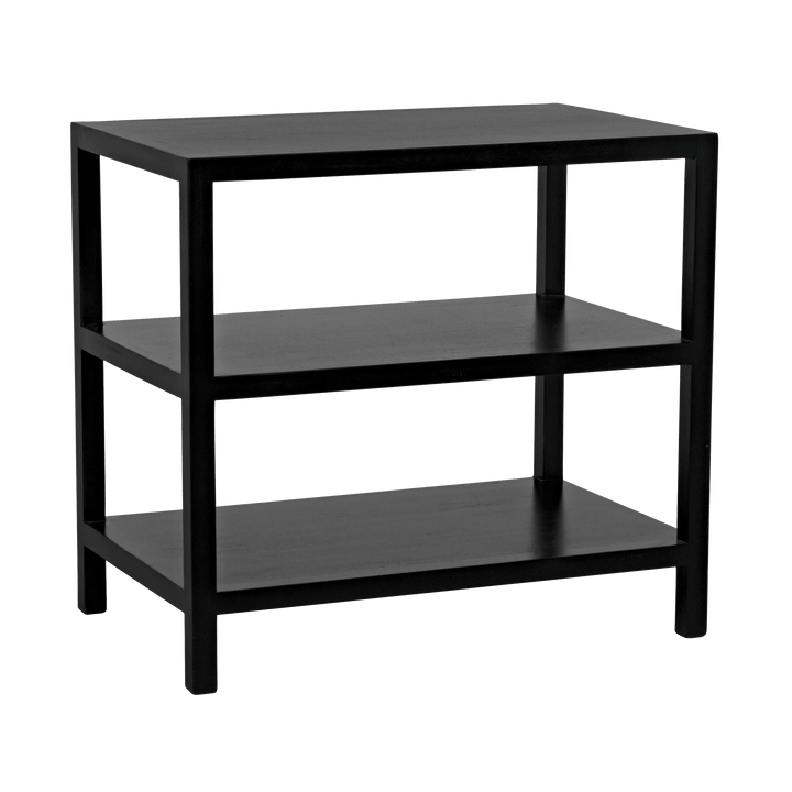 Noir 2 Shelf Side Table, Hand Rubbed Black ACCENT TABLES