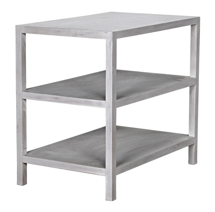 American Home Furniture | Noir - 2 Shelf Side Table, White Wash