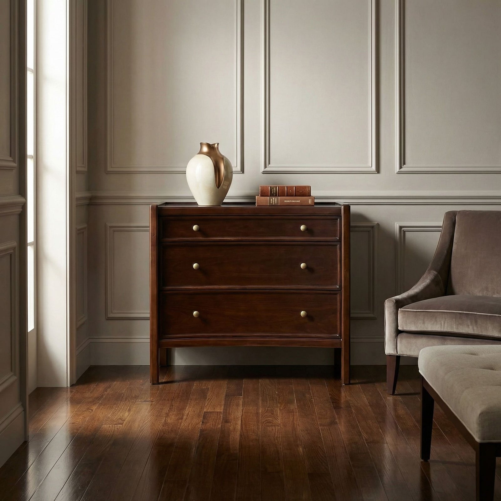 Noir - Hampton Side Table Hand Rubbed Brown - GTAB245HBR