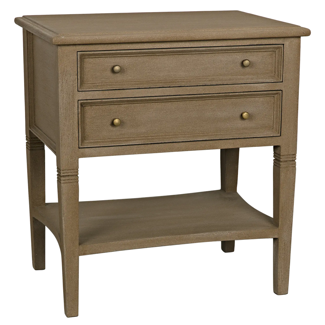 American Home Furniture | Noir - Oxford 2-Drawer Side Table Weathered