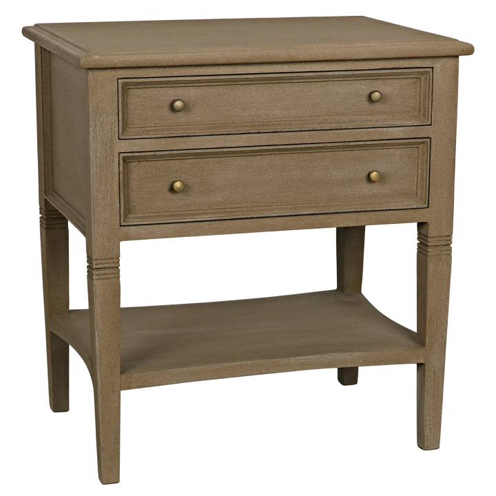 American Home Furniture | Noir - Oxford 2-Drawer Side Table Weathered