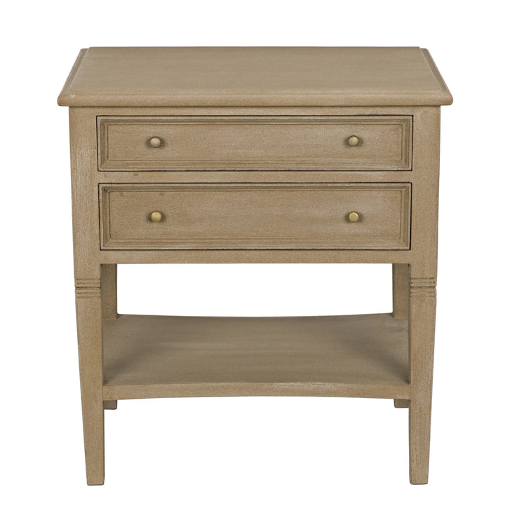 American Home Furniture | Noir - Oxford 2-Drawer Side Table Weathered