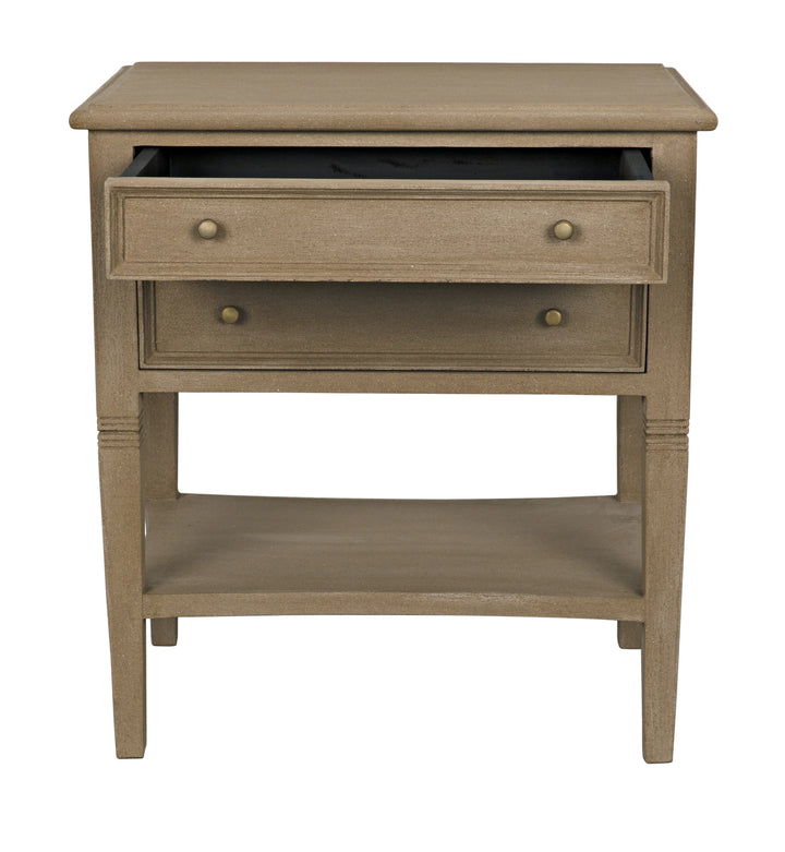 American Home Furniture | Noir - Oxford 2-Drawer Side Table Weathered