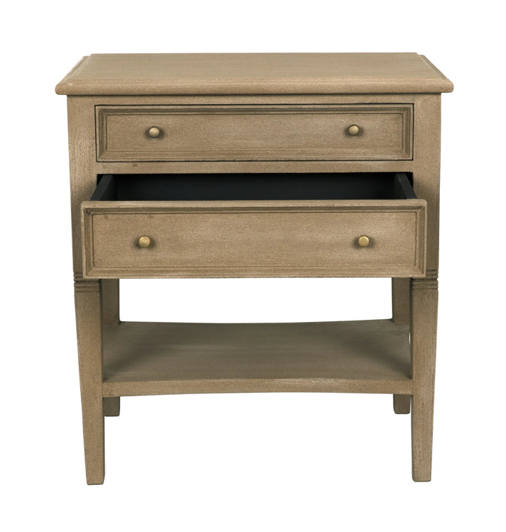 American Home Furniture | Noir - Oxford 2-Drawer Side Table Weathered