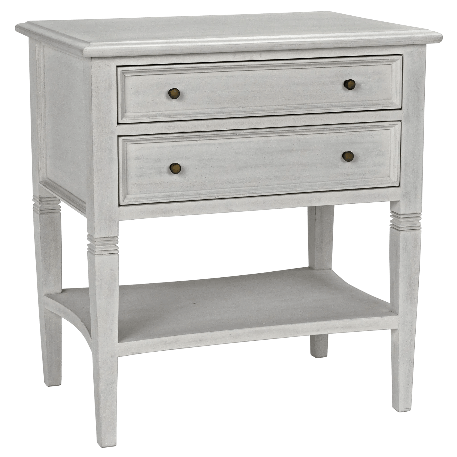 Noir Oxford 2-Drawer Side Table, White Wash ACCENT TABLES