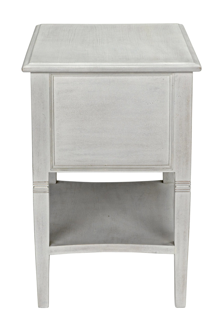 American Home Furniture | Noir - Oxford 2-Drawer Side Table, White Wash