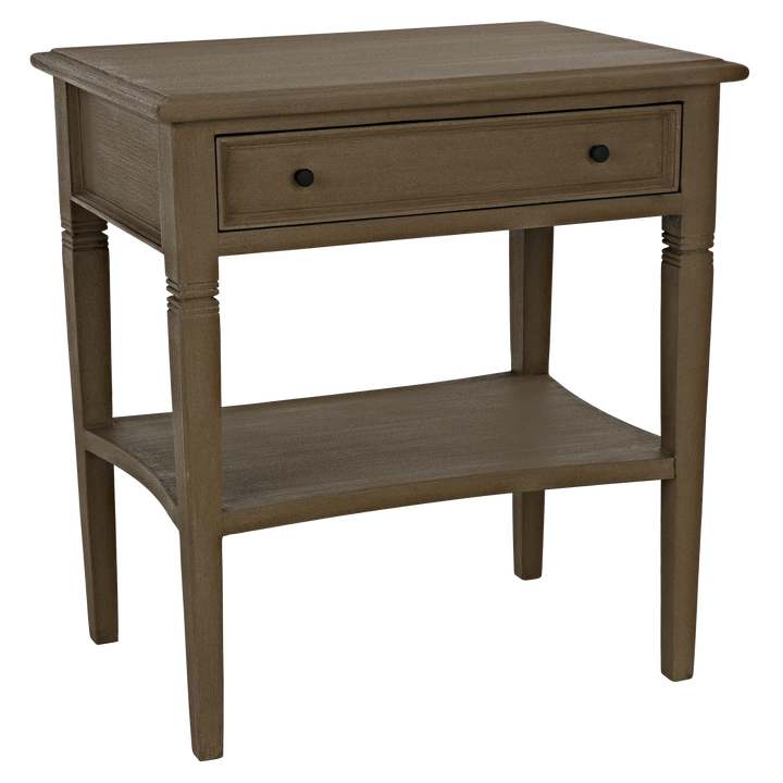 American Home Furniture | Noir - Oxford 1-Drawer Side Table, Weathered