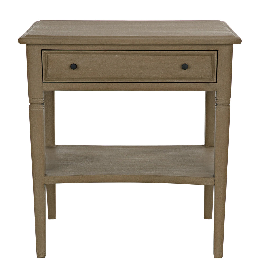 American Home Furniture | Noir - Oxford 1-Drawer Side Table, Weathered