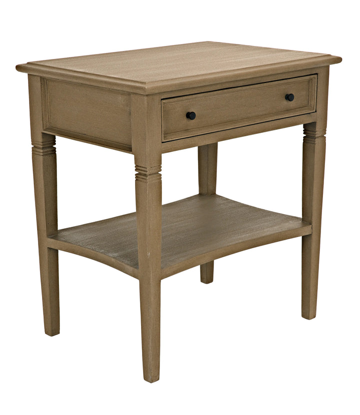 American Home Furniture | Noir - Oxford 1-Drawer Side Table, Weathered