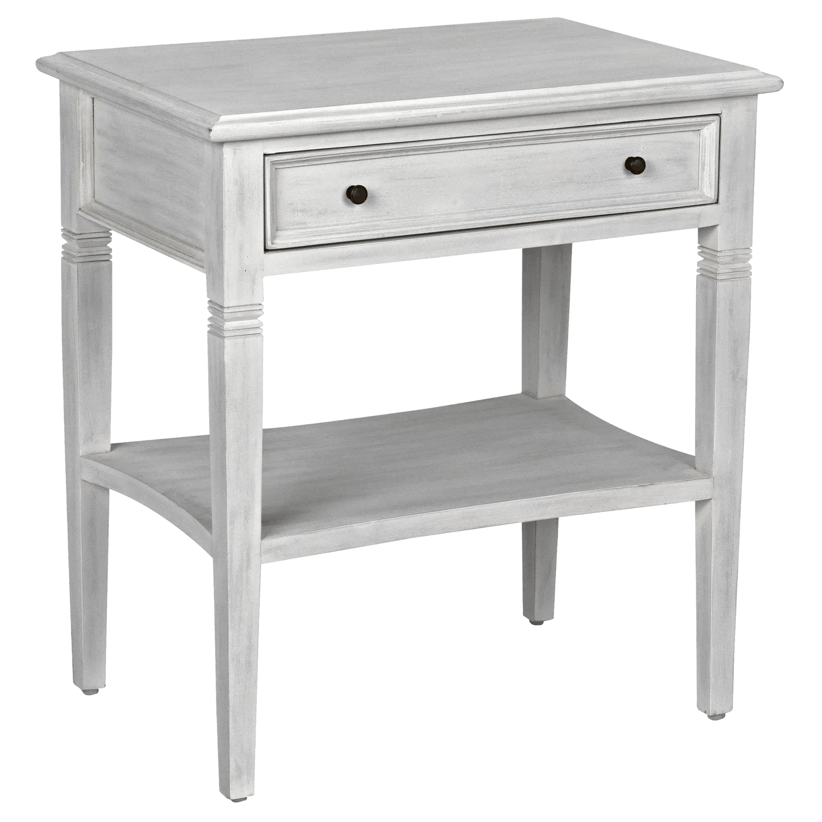 Noir Oxford 1-Drawer Side Table, White Wash ACCENT TABLES
