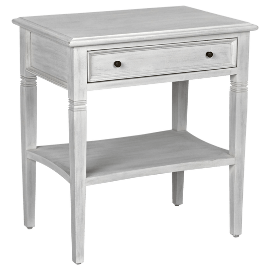 Noir Oxford 1-Drawer Side Table, White Wash ACCENT TABLES