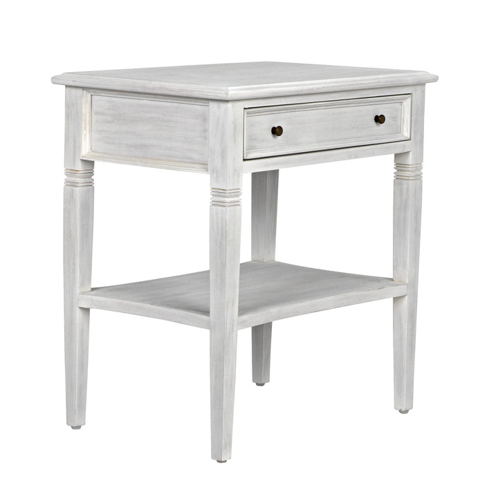 American Home Furniture | Noir - Oxford 1-Drawer Side Table, White Wash