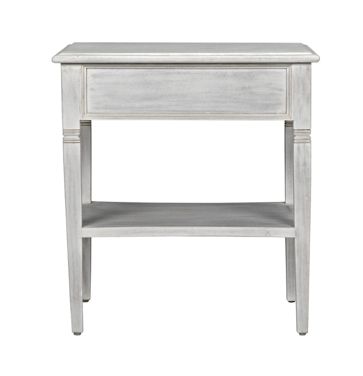 American Home Furniture | Noir - Oxford 1-Drawer Side Table, White Wash