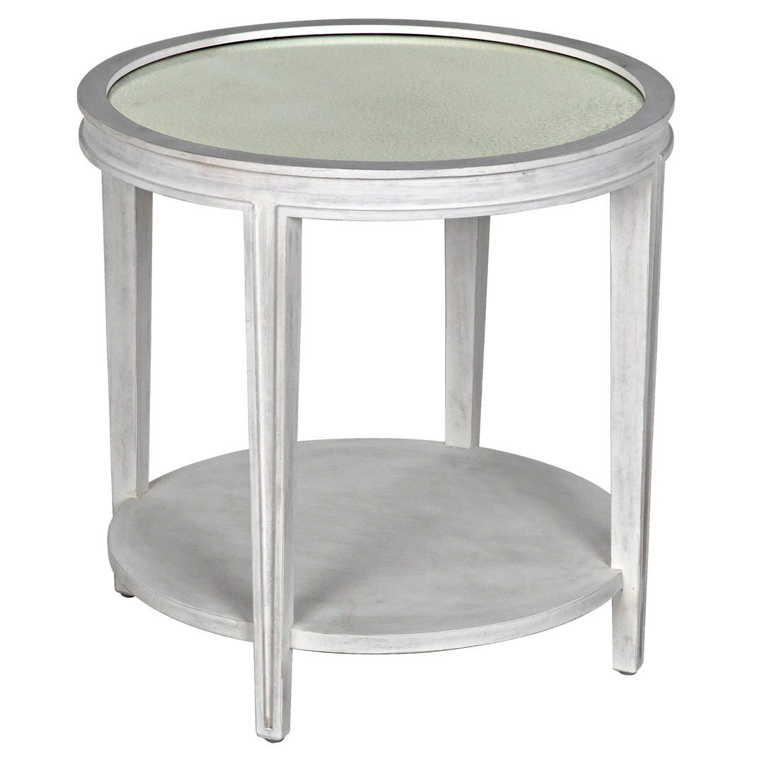 American Home Furniture | Noir - Imperial Side Table, White Wash